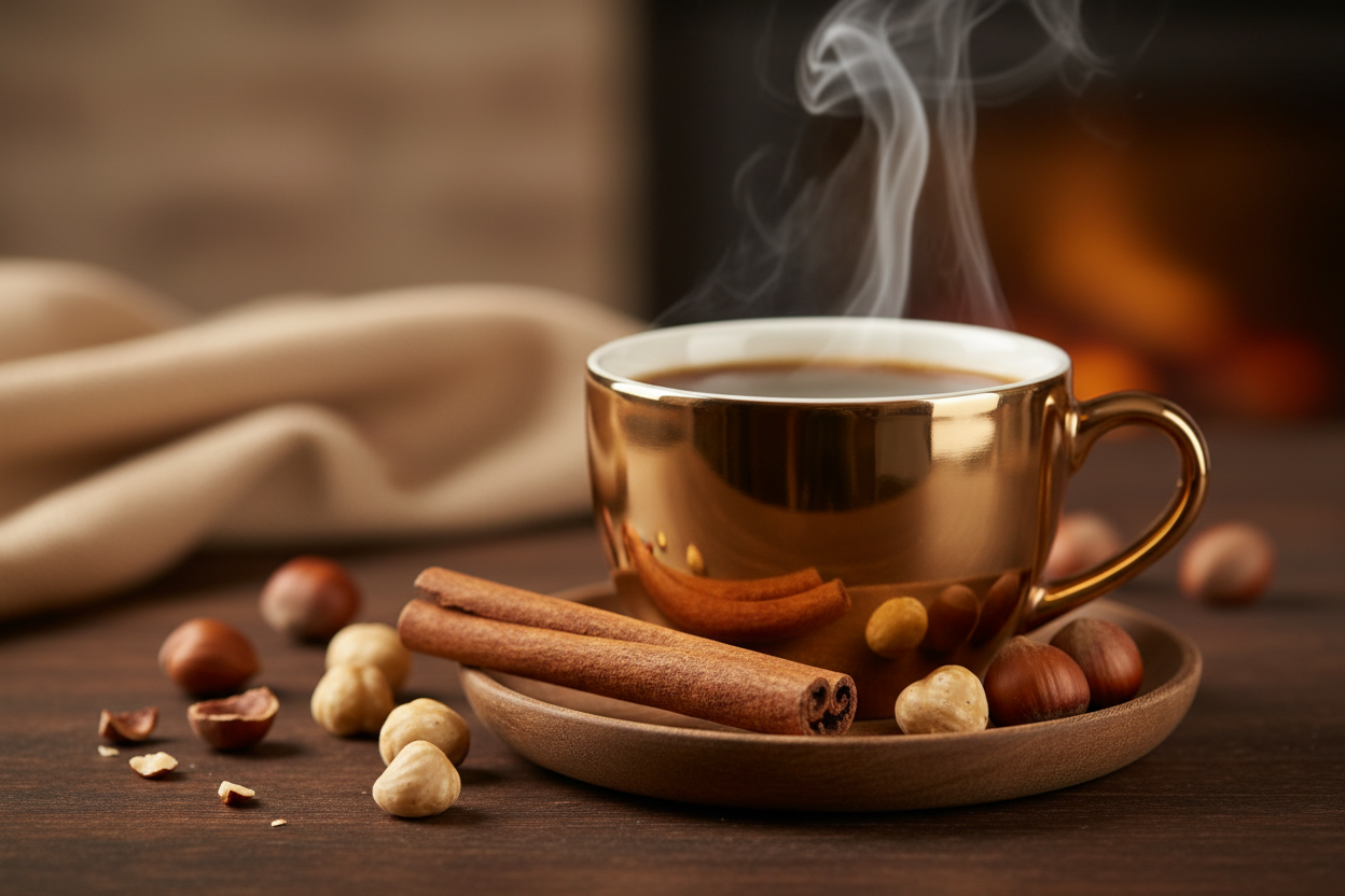 The combination of cinnamon and hazelnut pair perfectly with this medium roast coffee for a smooth, mellow cup of delight.